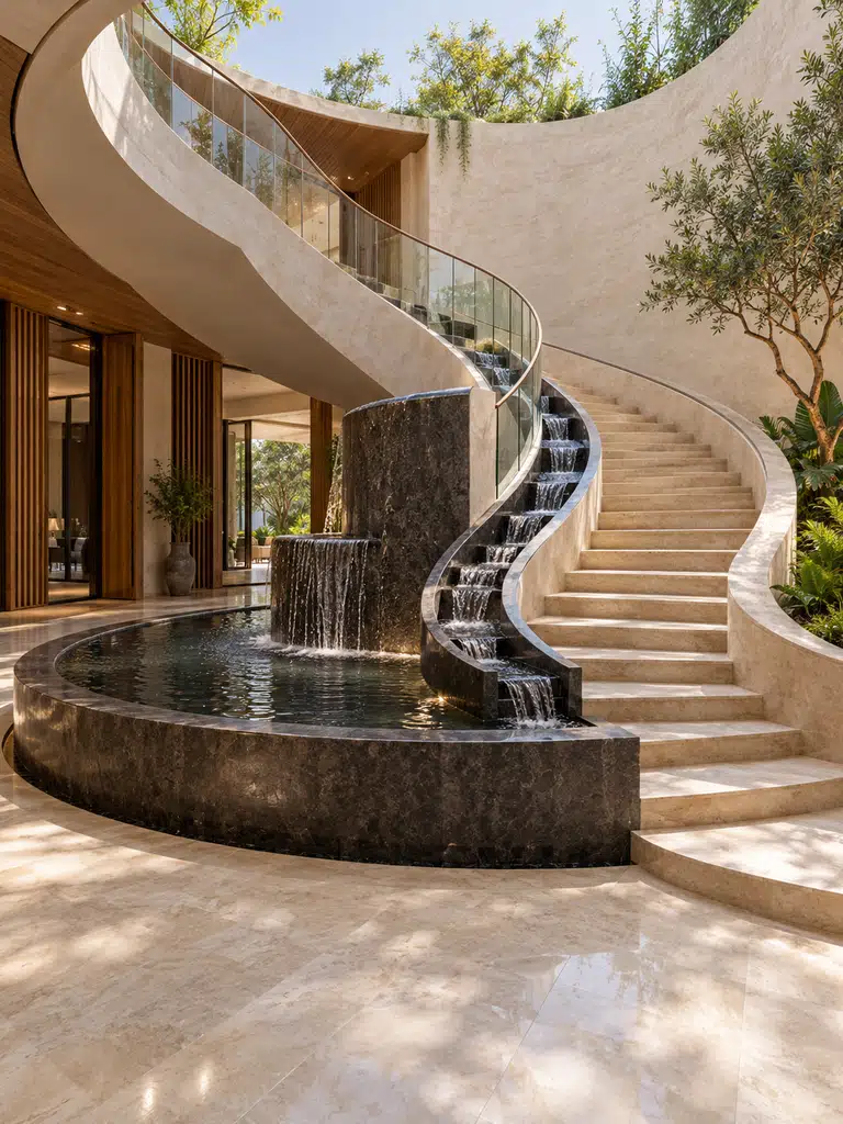 45 Inner Courtyard Design With Fountain Ideas for a Beautiful and Peaceful Home - image 03