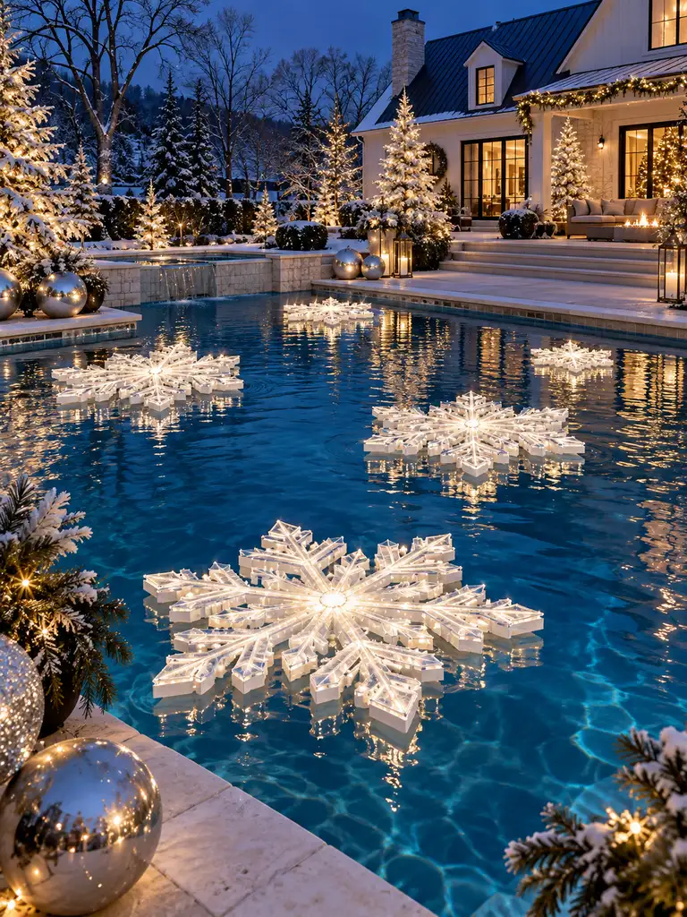 45 Gorgeous Outdoor Pool Christmas Decor Ideas for a Magical Holiday Backyard - image 04