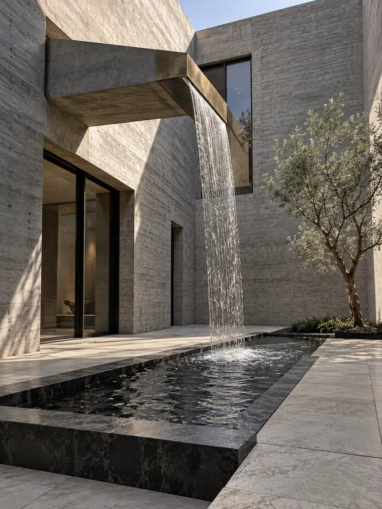 45 Inner Courtyard Design With Fountain Ideas for a Beautiful and Peaceful Home - image 04
