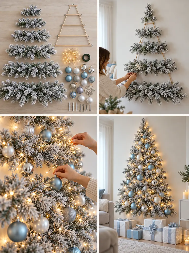 23 DIY Wall Christmas Tree Ideas That Save Space and Look Magical - image 04