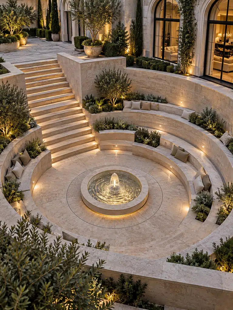45 Inner Courtyard Design With Fountain Ideas for a Beautiful and Peaceful Home - image 05