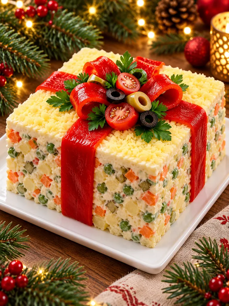 23 Festive Vegetarian Salad Cake Recipes for Christmas and Special Occasions - image 05