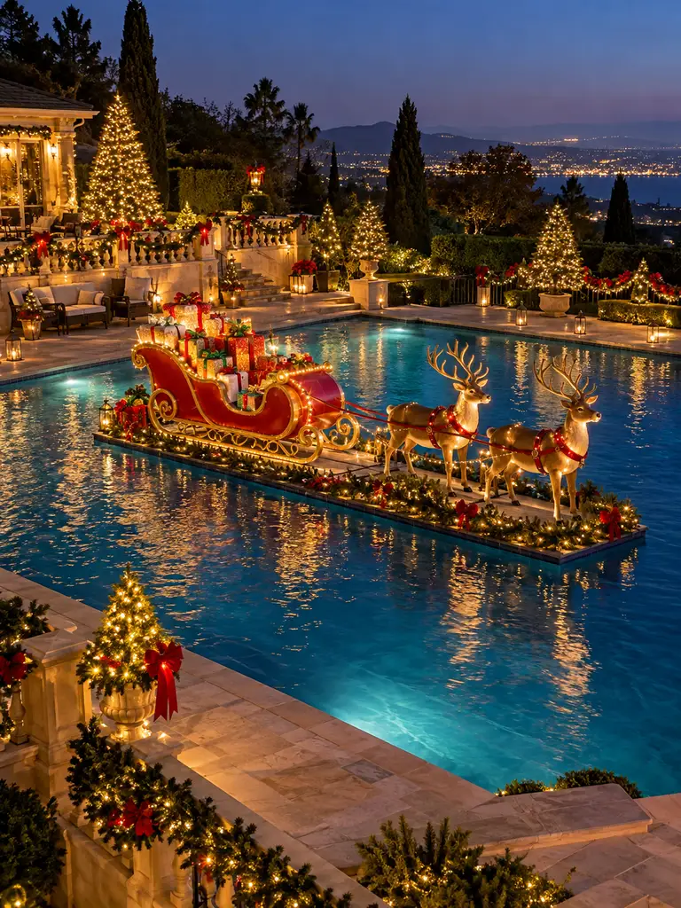45 Gorgeous Outdoor Pool Christmas Decor Ideas for a Magical Holiday Backyard - image 06