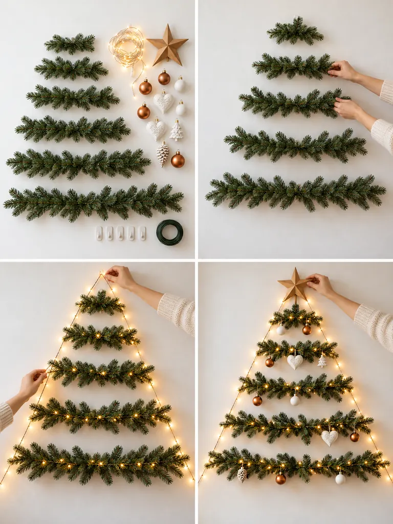 23 DIY Wall Christmas Tree Ideas That Save Space and Look Magical - image 06