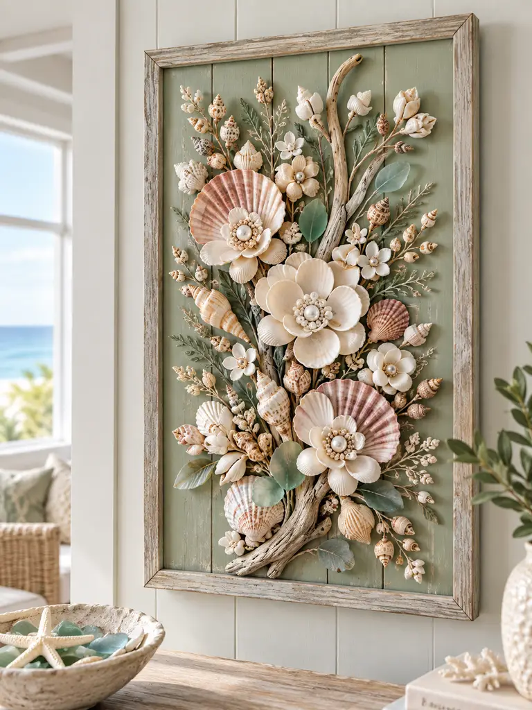 45 DIY Seashell Wall Art Ideas for Beautiful Coastal Home Decor - image 07