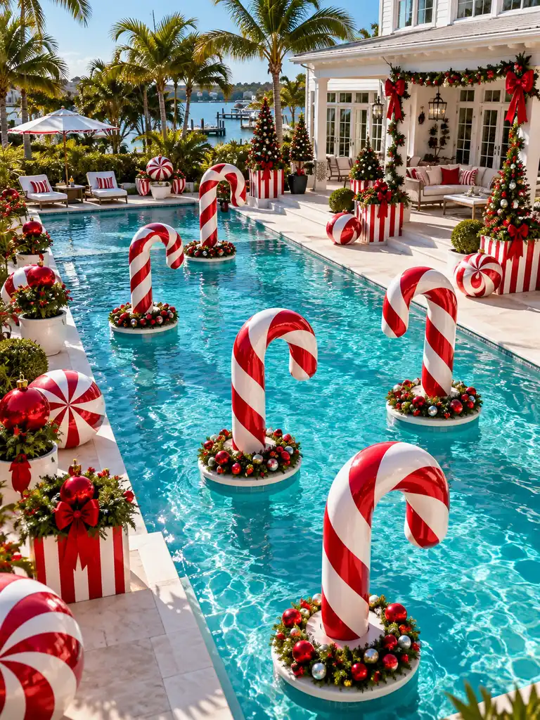 45 Gorgeous Outdoor Pool Christmas Decor Ideas for a Magical Holiday Backyard - image 07