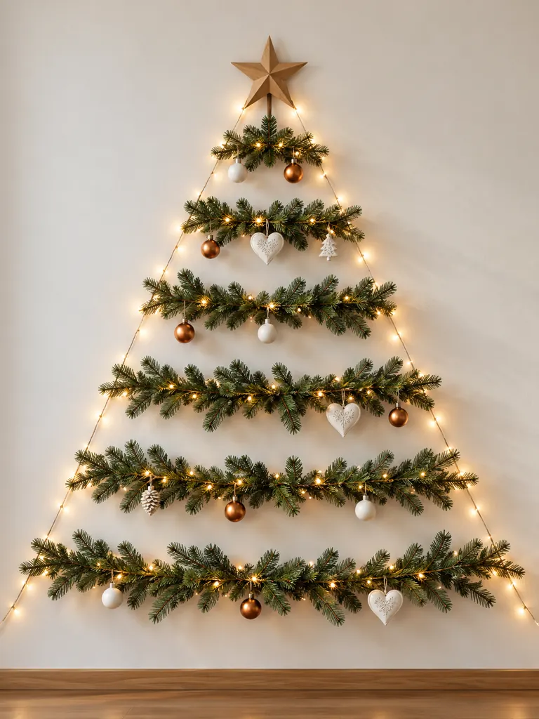 23 DIY Wall Christmas Tree Ideas That Save Space and Look Magical - image 07