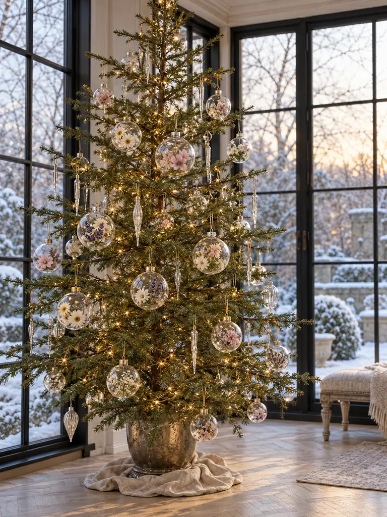 45 Modern Floral Christmas Tree Ideas for Chic and Stylish Holiday Decor - image 08
