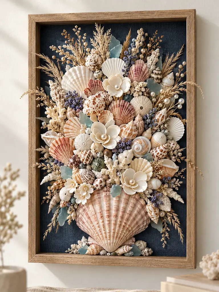 45 DIY Seashell Wall Art Ideas for Beautiful Coastal Home Decor - image 08