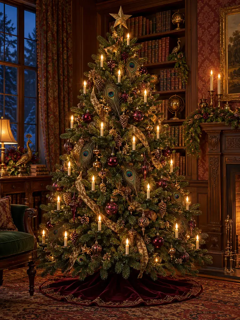 45 Unique Vintage Peacock Christmas Tree Ideas for a Grand Holiday Display - image 09