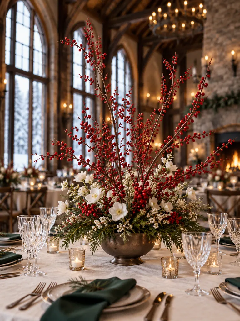 Stunning December Wedding Centerpieces for Round Tables - image 09