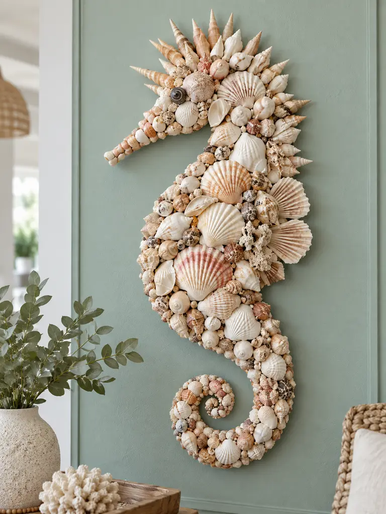 45 DIY Seashell Wall Art Ideas for Beautiful Coastal Home Decor - image 09