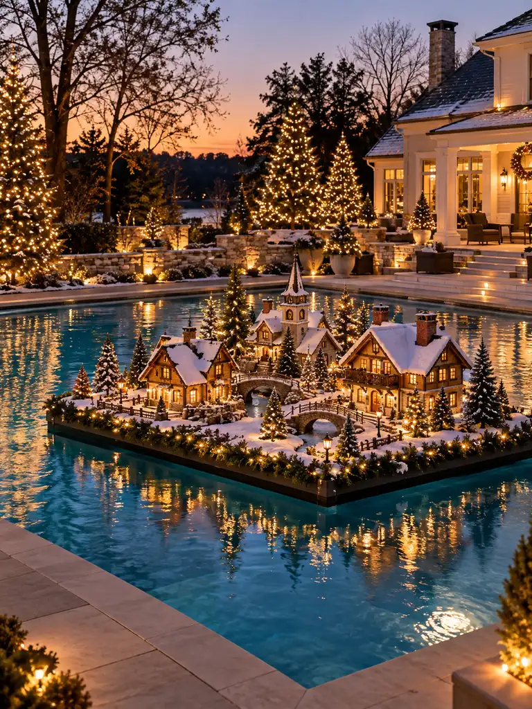 45 Gorgeous Outdoor Pool Christmas Decor Ideas for a Magical Holiday Backyard - image 09
