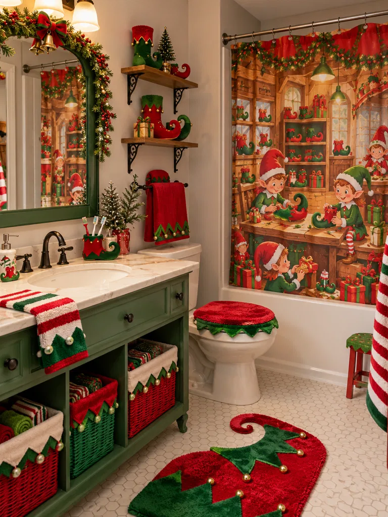 45 Whimsical Christmas Bathroom Decor Ideas for Kids to Try This Holiday Season - image 09