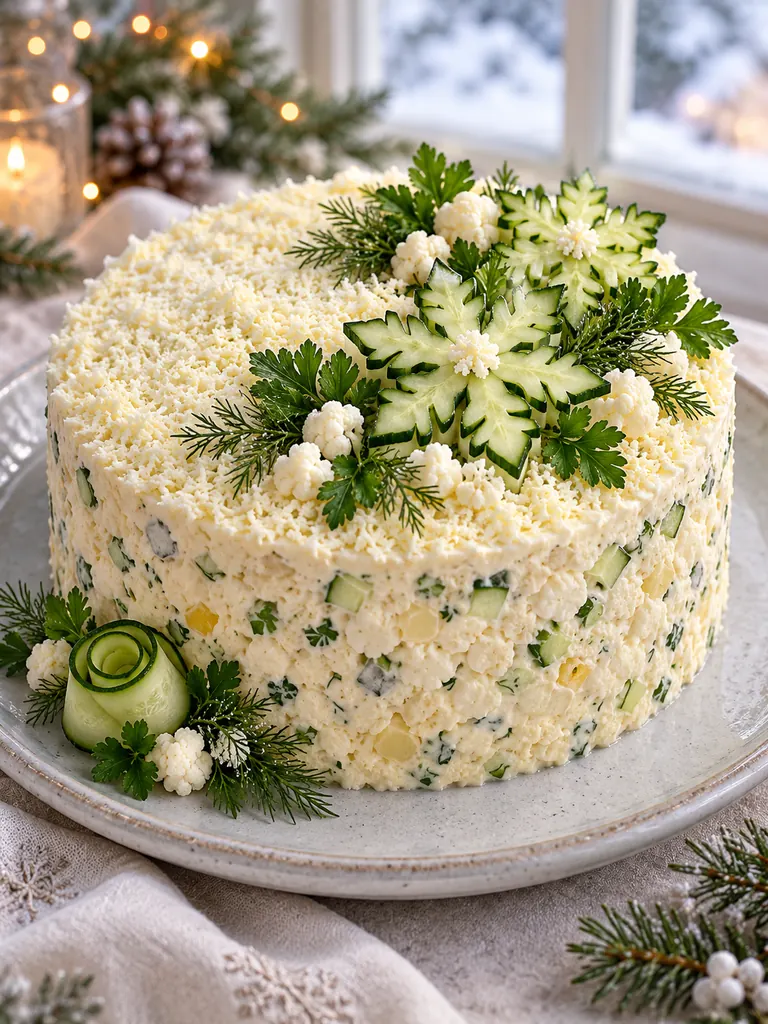 23 Festive Vegetarian Salad Cake Recipes for Christmas and Special Occasions - image 09