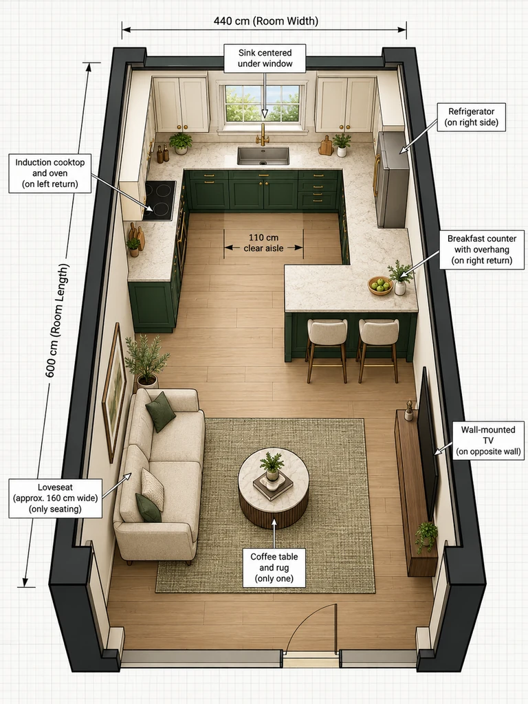 23 Clever Small Open Plan Kitchen Living Room Layout Ideas You’ll Love - image 10