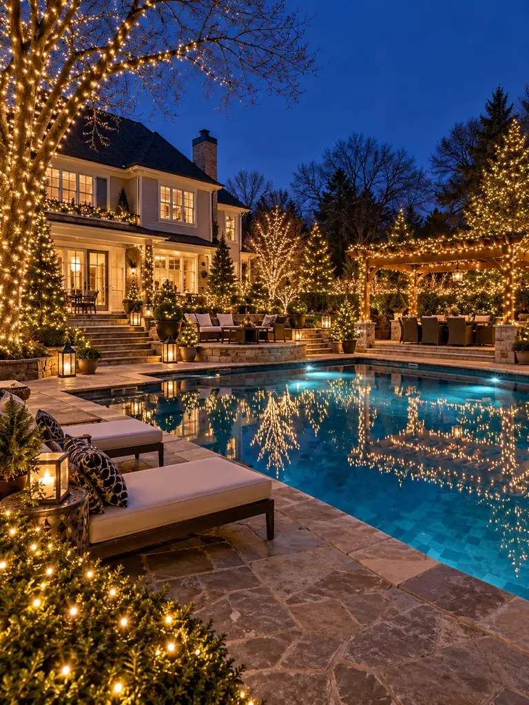 45 Gorgeous Outdoor Pool Christmas Decor Ideas for a Magical Holiday Backyard - image 10