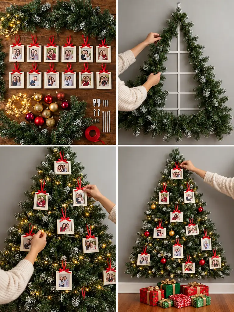 23 DIY Wall Christmas Tree Ideas That Save Space and Look Magical - image 10