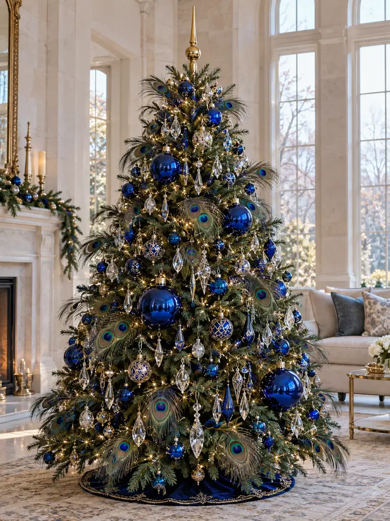 45 Unique Vintage Peacock Christmas Tree Ideas for a Grand Holiday Display - image 11