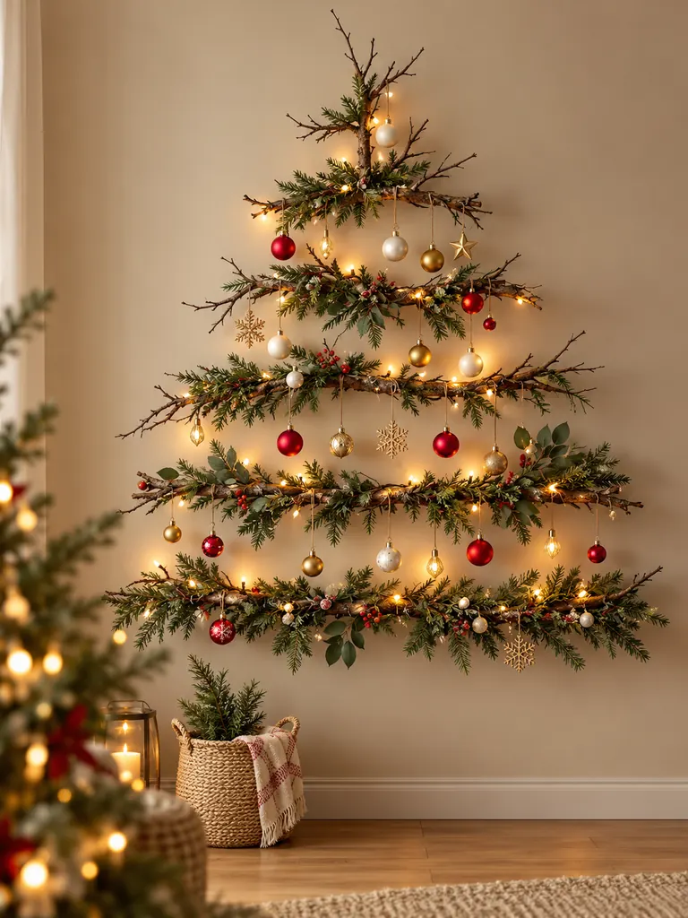 23 DIY Wall Christmas Tree Ideas That Save Space and Look Magical - image 11