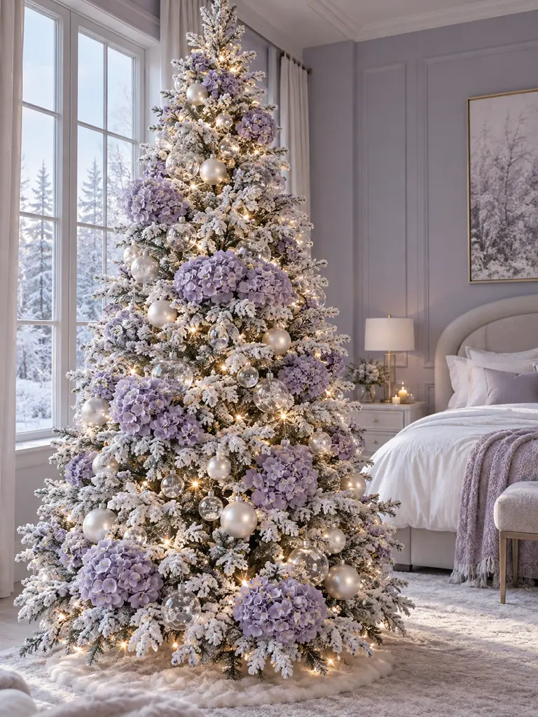 45 Modern Floral Christmas Tree Ideas for Chic and Stylish Holiday Decor - image 12