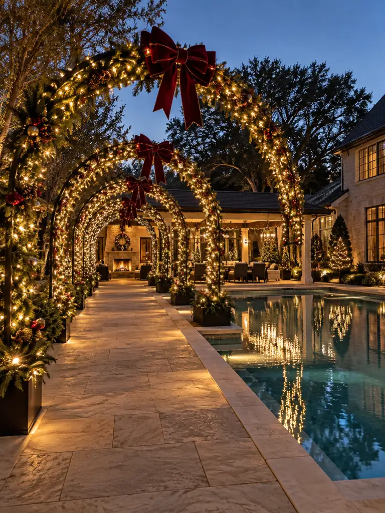 45 Gorgeous Outdoor Pool Christmas Decor Ideas for a Magical Holiday Backyard - image 12