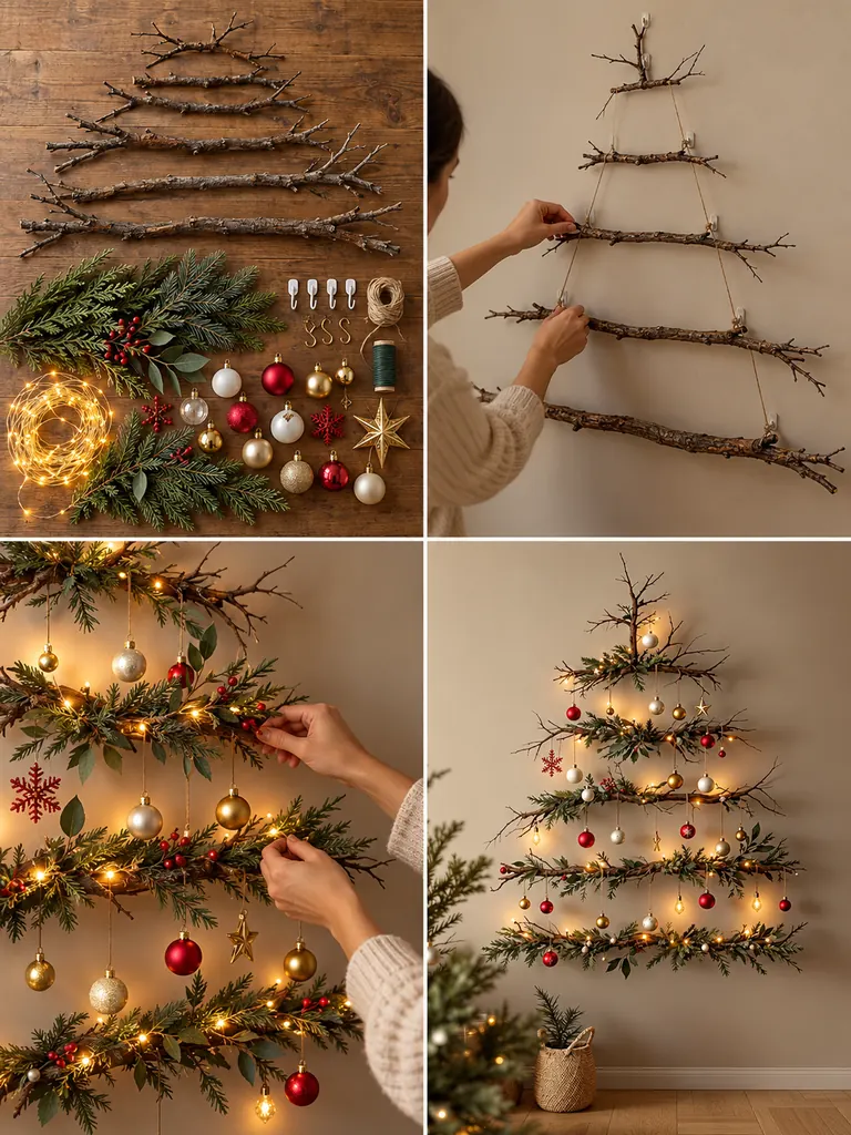 23 DIY Wall Christmas Tree Ideas That Save Space and Look Magical - image 12