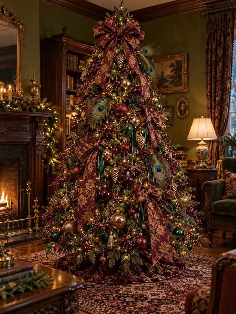45 Unique Vintage Peacock Christmas Tree Ideas for a Grand Holiday Display - image 13
