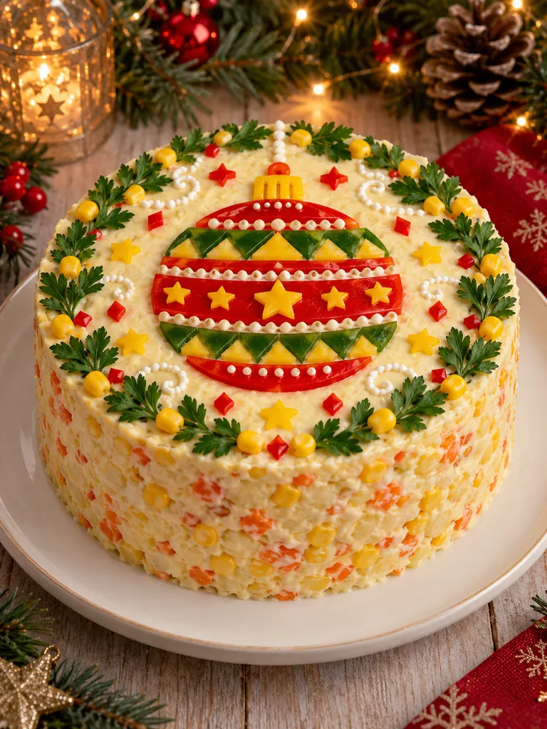 23 Festive Vegetarian Salad Cake Recipes for Christmas and Special Occasions - image 13