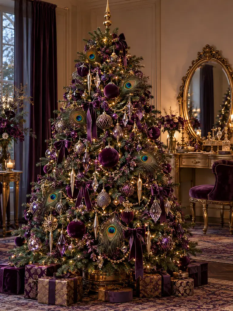 45 Unique Vintage Peacock Christmas Tree Ideas for a Grand Holiday Display - image 14