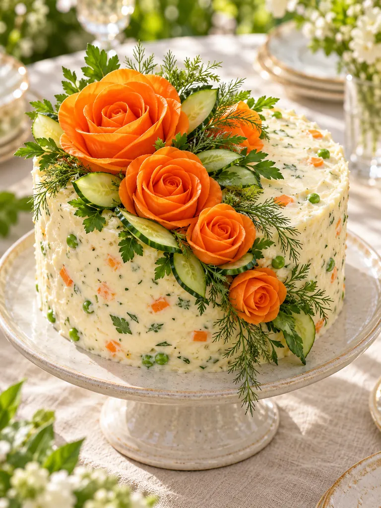 23 Festive Vegetarian Salad Cake Recipes for Christmas and Special Occasions - image 15