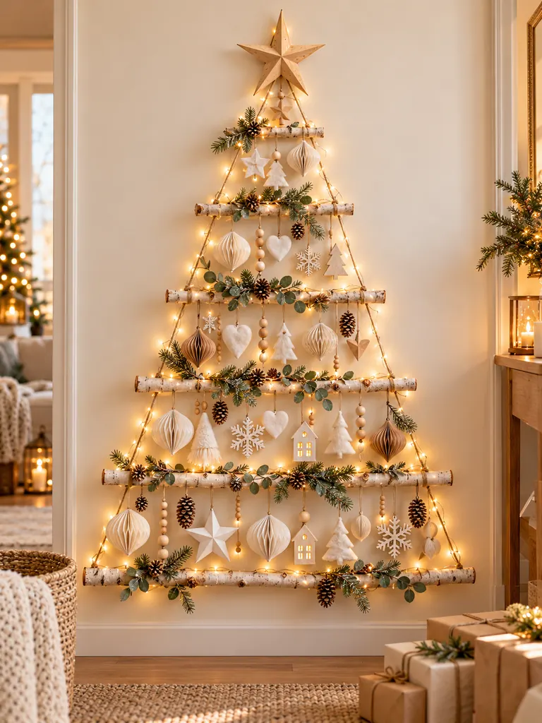 23 DIY Wall Christmas Tree Ideas That Save Space and Look Magical - image 15