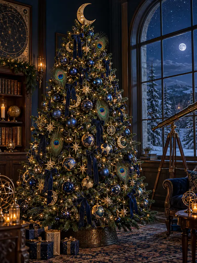 45 Unique Vintage Peacock Christmas Tree Ideas for a Grand Holiday Display - image 16