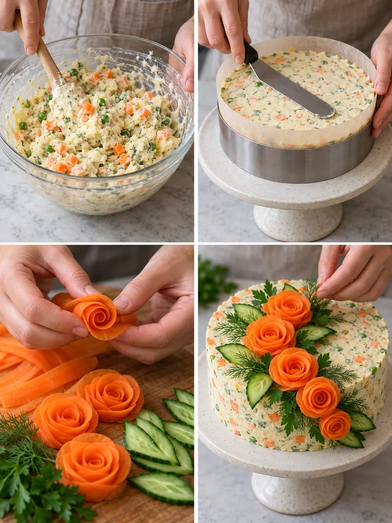 23 Festive Vegetarian Salad Cake Recipes for Christmas and Special Occasions - image 16