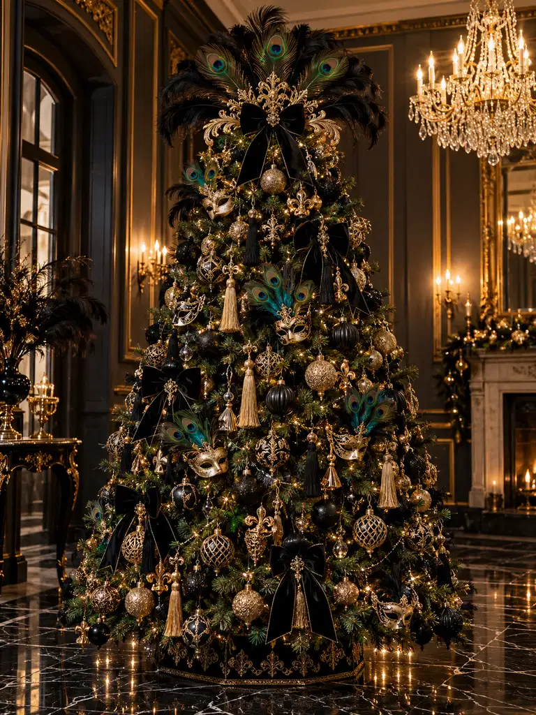 45 Unique Vintage Peacock Christmas Tree Ideas for a Grand Holiday Display - image 17