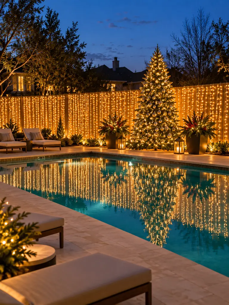 45 Gorgeous Outdoor Pool Christmas Decor Ideas for a Magical Holiday Backyard - image 18