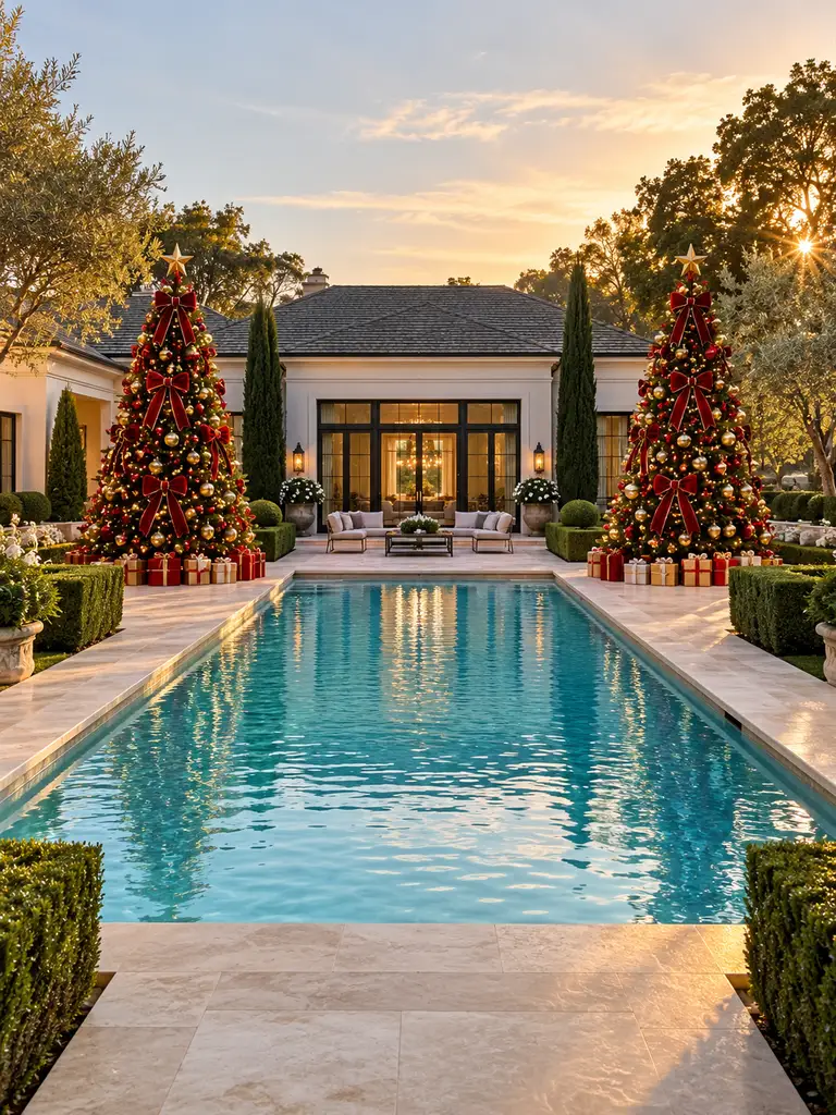 45 Gorgeous Outdoor Pool Christmas Decor Ideas for a Magical Holiday Backyard - image 19