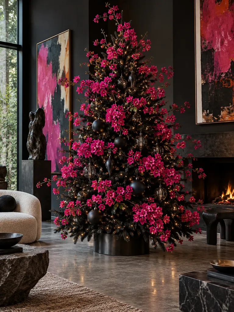 45 Modern Floral Christmas Tree Ideas for Chic and Stylish Holiday Decor - image 20