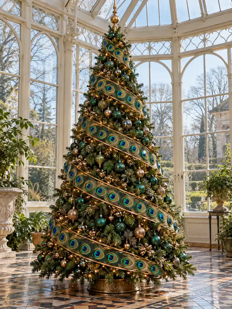 45 Unique Vintage Peacock Christmas Tree Ideas for a Grand Holiday Display - image 21