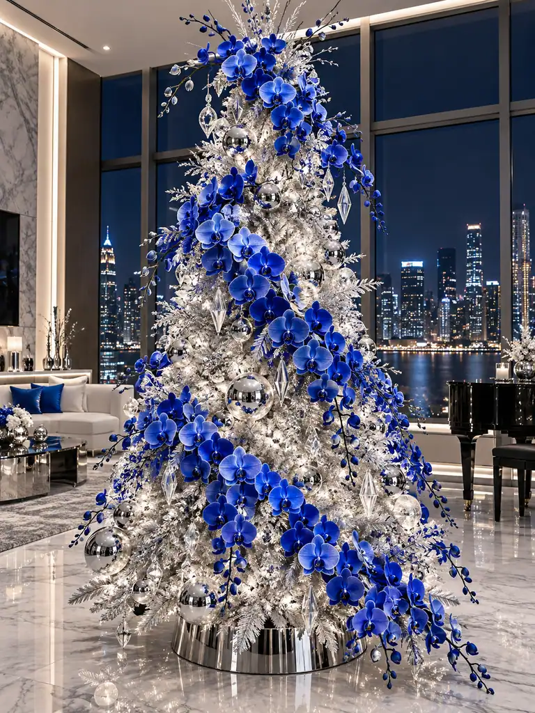 45 Modern Floral Christmas Tree Ideas for Chic and Stylish Holiday Decor - image 23