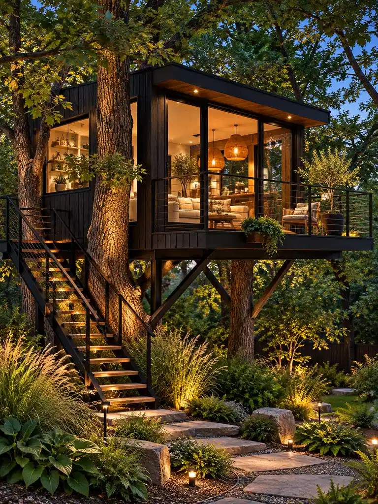 45 Small and Luxury Tree House Ideas for Every Backyard Style - image 23