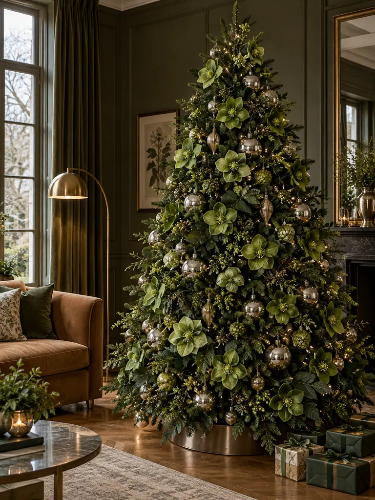 45 Modern Floral Christmas Tree Ideas for Chic and Stylish Holiday Decor - image 24