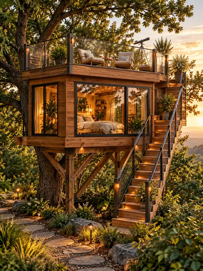 45 Small and Luxury Tree House Ideas for Every Backyard Style - image 24