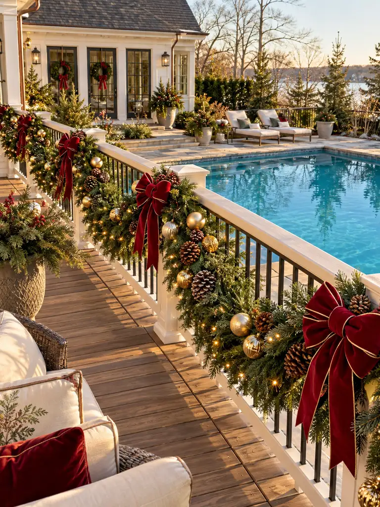 45 Gorgeous Outdoor Pool Christmas Decor Ideas for a Magical Holiday Backyard - image 24