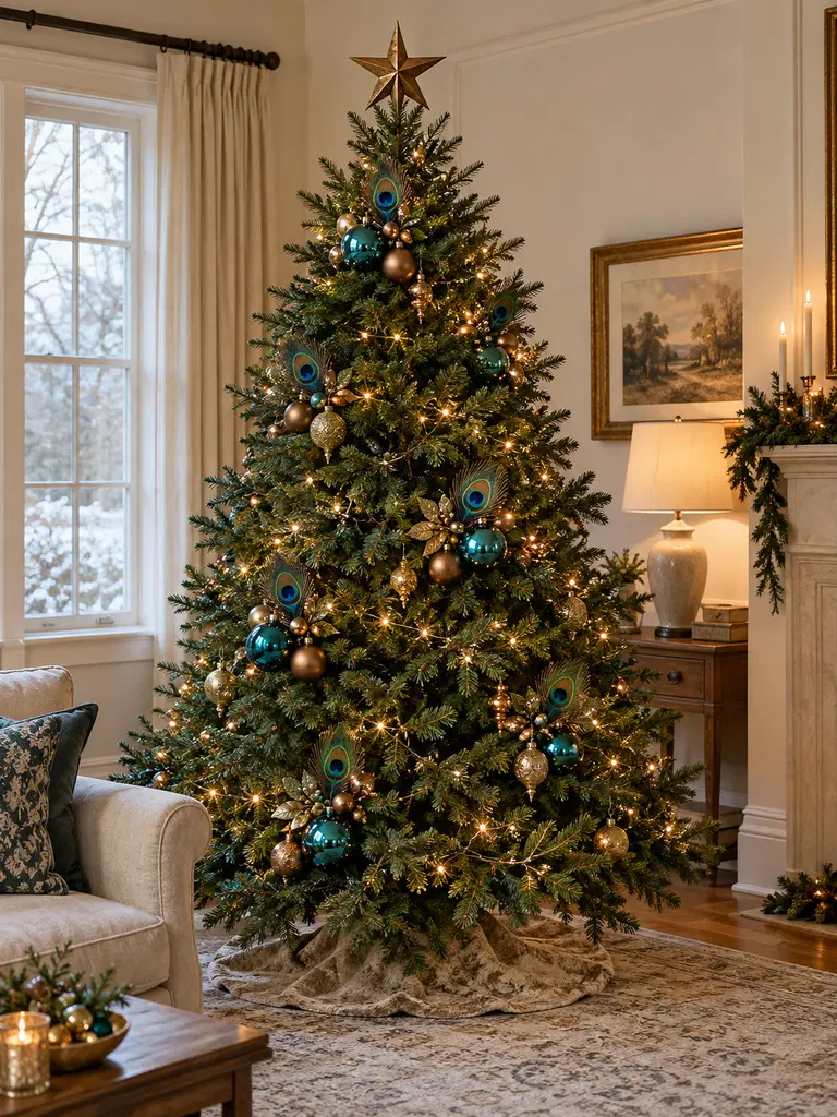 45 Unique Vintage Peacock Christmas Tree Ideas for a Grand Holiday Display - image 26