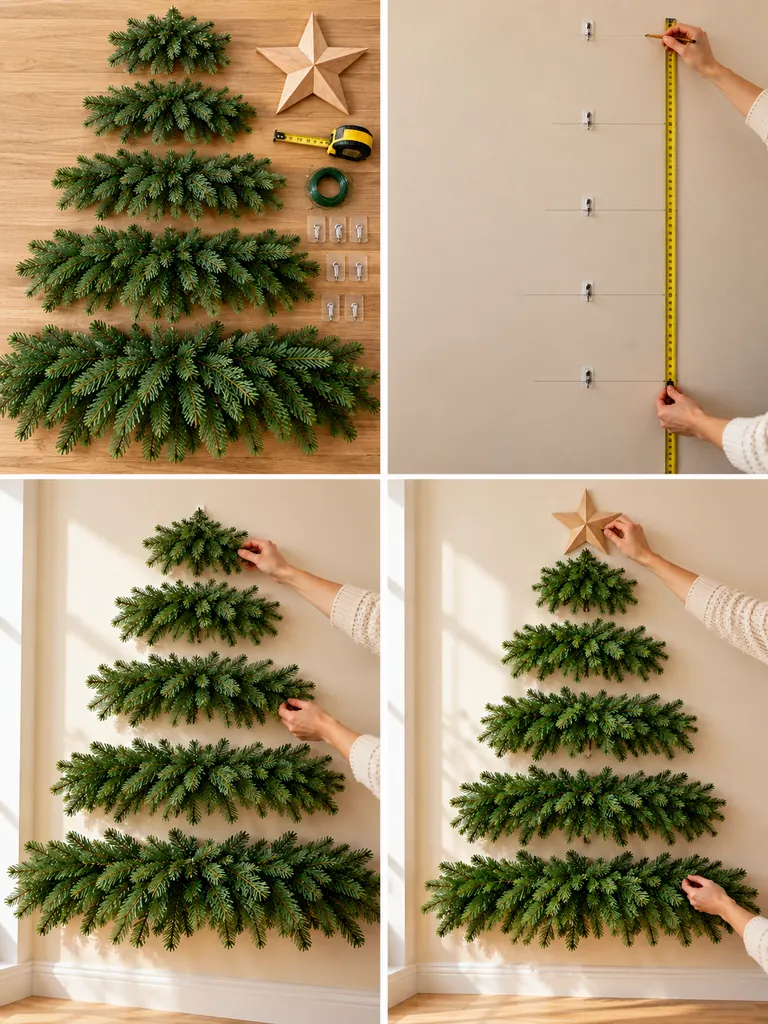 23 DIY Wall Christmas Tree Ideas That Save Space and Look Magical - image 26