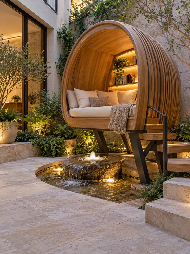 45 Inner Courtyard Design With Fountain Ideas for a Beautiful and Peaceful Home - image 27