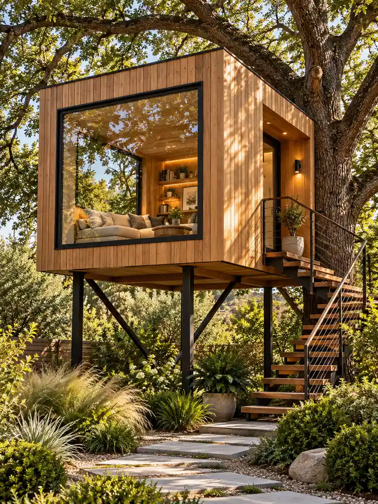 45 Small and Luxury Tree House Ideas for Every Backyard Style - image 28