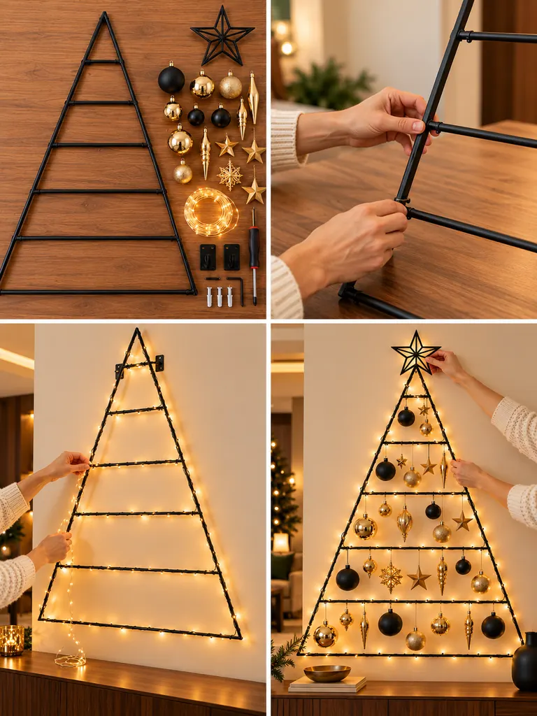 23 DIY Wall Christmas Tree Ideas That Save Space and Look Magical - image 28