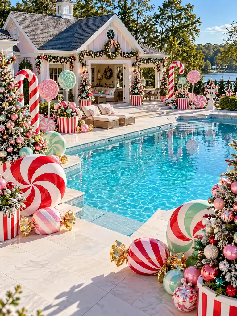 45 Gorgeous Outdoor Pool Christmas Decor Ideas for a Magical Holiday Backyard - image 30
